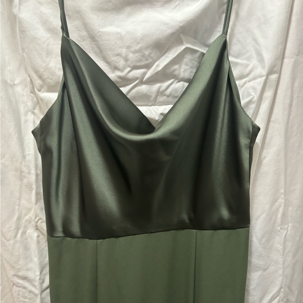 Women’s amsale evening gown . Gorgeous green color with high neck